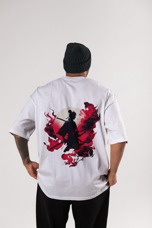 Code of Shadow - White Over Sized T-Shirt